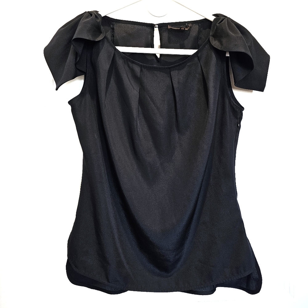 Adolfo Dominguez Designer Black Dressy Blouse Top